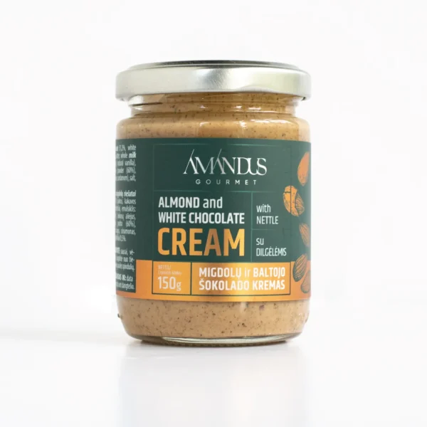 Migdolų riešutų kremas su baltuoju šokoladu