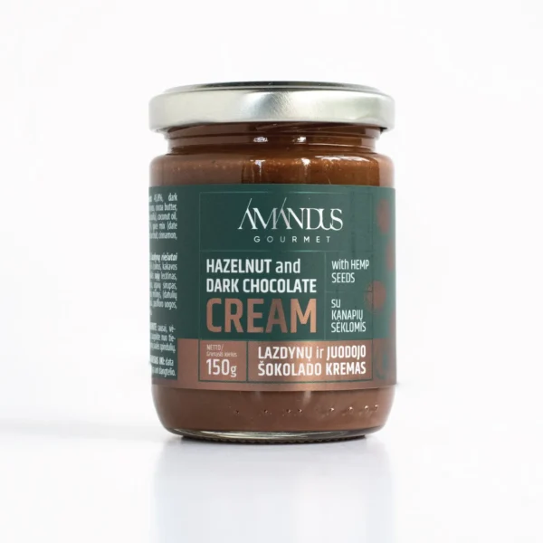 Lazdynų riešutų kremas su juoduoju šokoladu