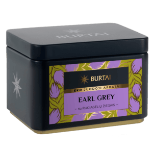 JUODOJI ARBATA EARL GREY su rugiagėlių žiedais,  EKO